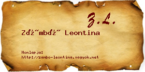 Zámbó Leontina névjegykártya